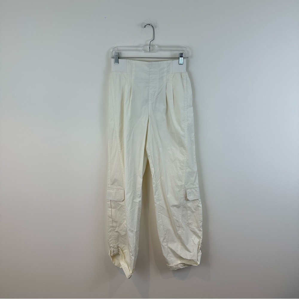 Self E High-Waisted Cream Cargo Pants Size Medium